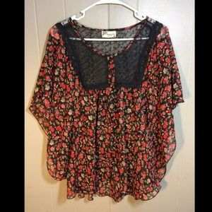 Boho Hippie Floral Lace Kimono Laganlook Top